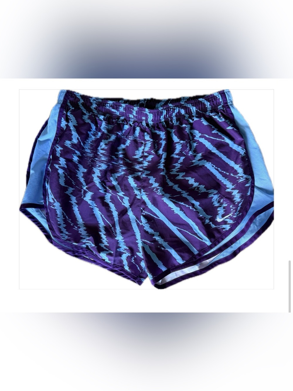Nike Purple and Light Blue Dri-FIT Athletic Shorts